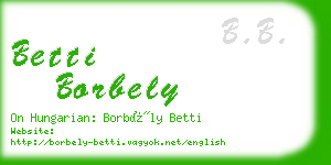 betti borbely business card